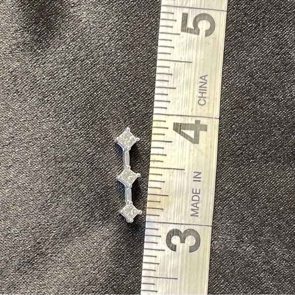 14K White Gold and 3 CZ Pendant - Picture 5 of 6